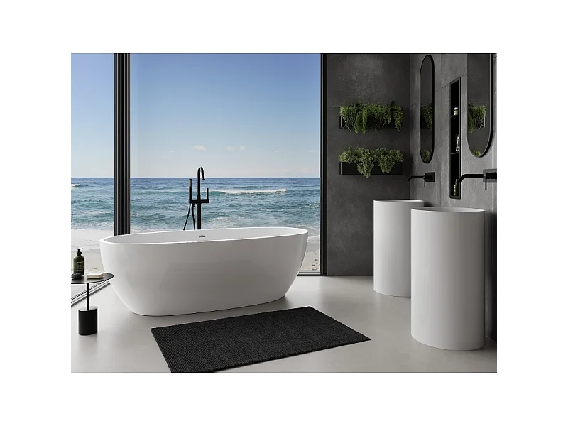 Mexen Torino fritstående badekar af komposit 155 x 78 cm, hvid højglans - 57271557810