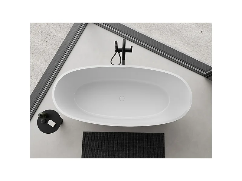 Mexen Torino fritstående badekar af komposit 155 x 78 cm, hvid højglans - 57271557810