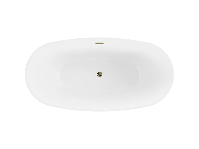 Mexen Eris freestanding bathtub 155 x 80 cm, white/black, gold overflow - 53441558075-50
