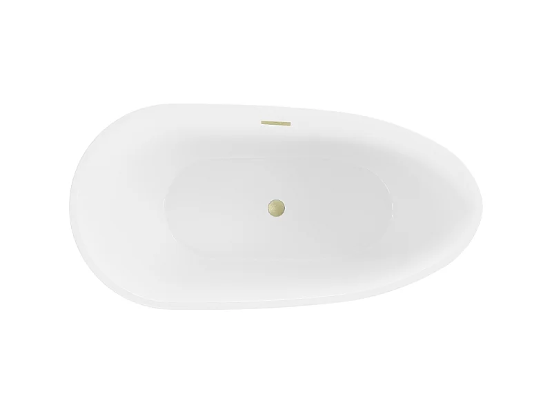Mexen Eos vrijstaande badkuip 170 x 75 cm, wit/zwart, overloop goud geborsteld - 52471707575-55