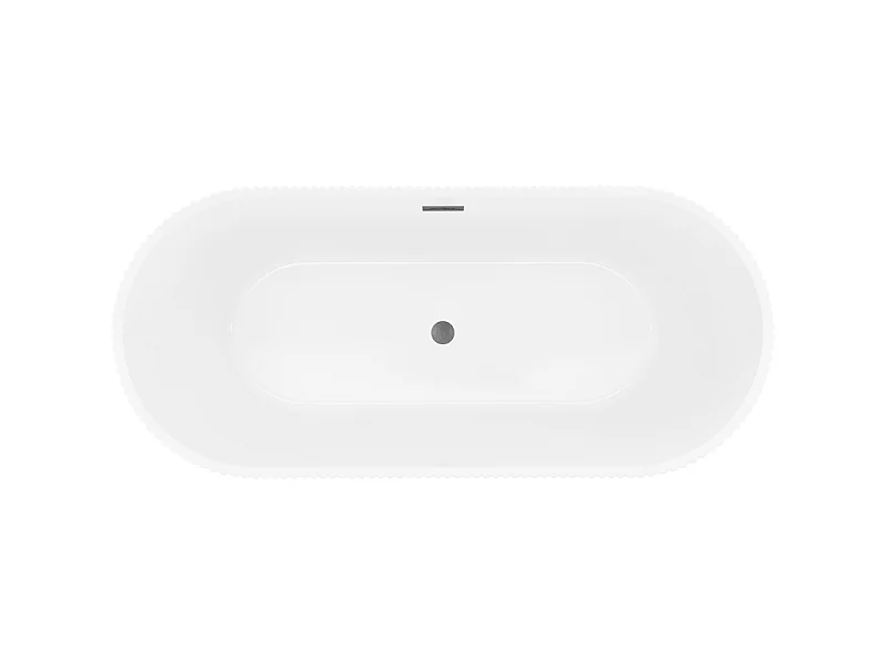 Mexen Yara vrijstaande gegroefde badkuip 170 x 75 cm, wit, overloop gun gray geborsteld - 52861707500-66