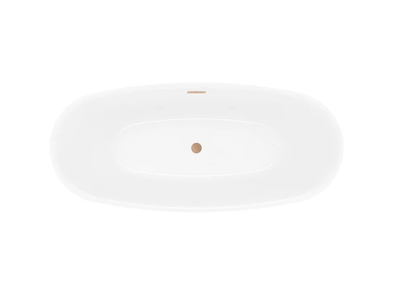 Mexen Luvo Slim freistehende Badewanne 170 x 75 cm, weiß/schwarz, Überlauf aus gebürstetem Kupfer - 52801707575-65