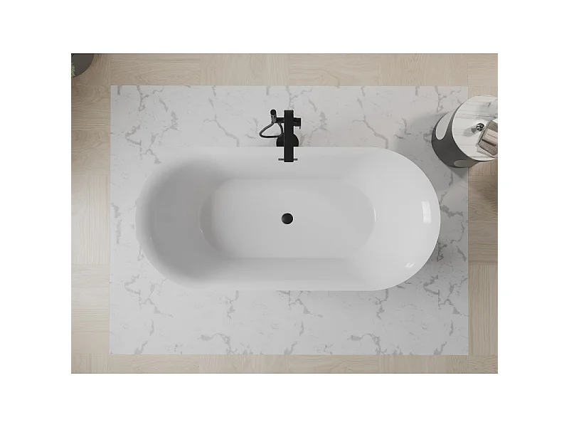 Mexen Roxy Freestanding Bathtub 67 x 31 in, White/Black, Black Overflow - 51201708075-70