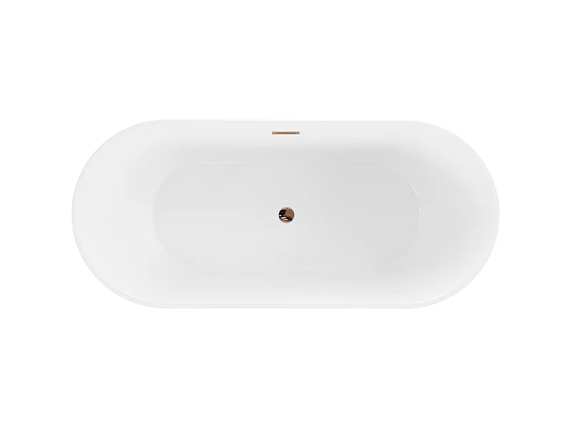 Mexen Flavia fritstående badekar 170 x 75 cm, hvid, overløb rose guld - 54031708000-60