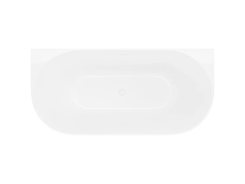 Mexen Oval Slim vrijstaande wandbad 170 x 80 cm, wit, witte overloop - 52661708000-20