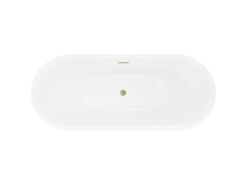 Mexen Lotos baignoire autoportante 140 x 75 cm, blanche, trop-plein or brossé - 52051407700-55