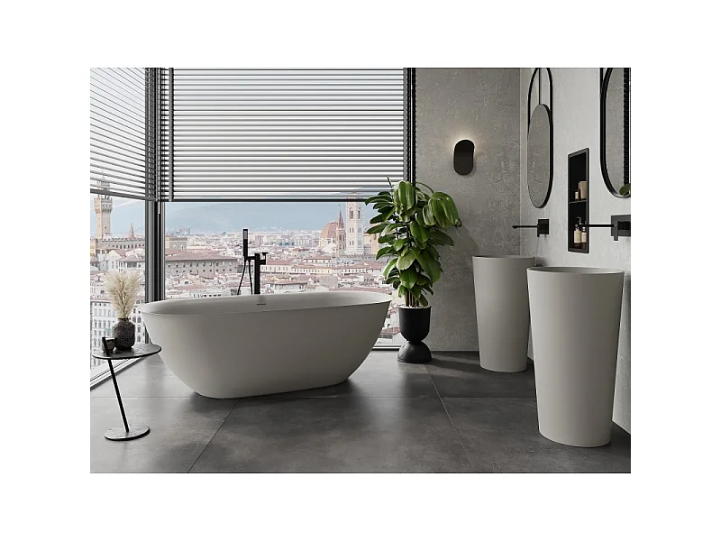 Mexen Siena baignoire autoportante en conglomérat 170 x 80 cm, béton mat - 57291708061