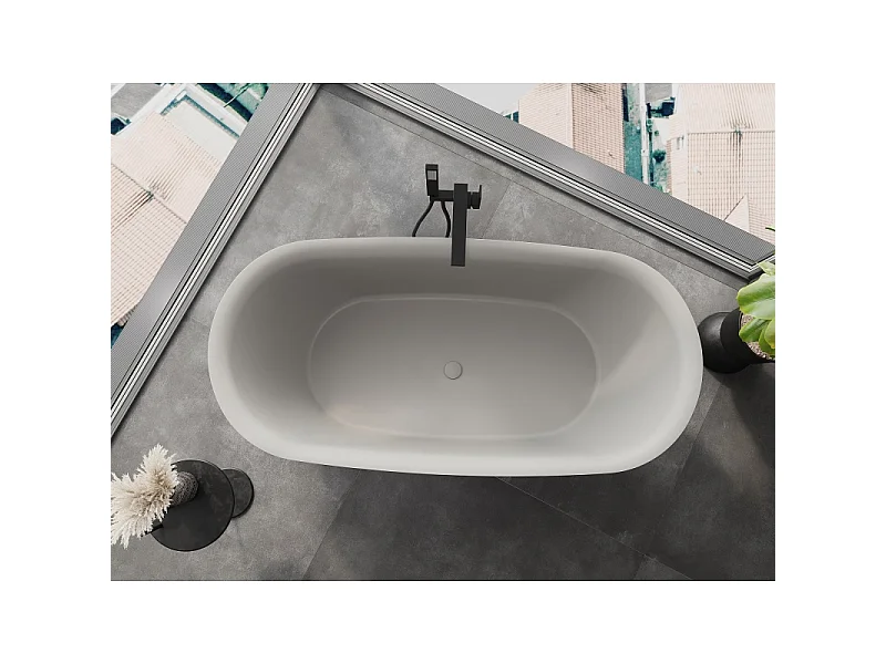Mexen Siena baignoire autoportante en conglomérat 170 x 80 cm, béton mat - 57291708061