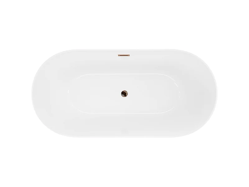 Mexen Luna Slim wanna wolnostojąca 170 x 75 cm, biała, przelew różowe złoto - 52041707500-60
