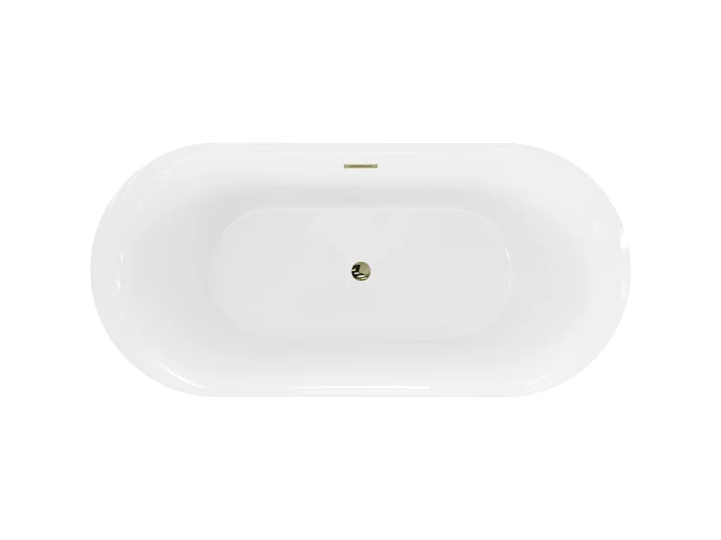 Mexen Roxy freestanding bathtub 67 x 31 inches, white/black, golden overflow - 51201708075-50