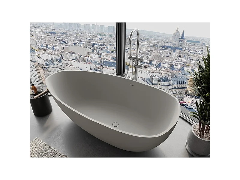 Mexen Imola baignoire autoportante en conglomérat 150 x 77 cm, béton mat - 57281507661