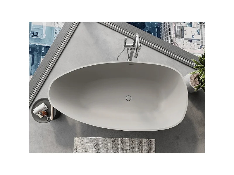 Mexen Imola baignoire autoportante en conglomérat 150 x 77 cm, béton mat - 57281507661