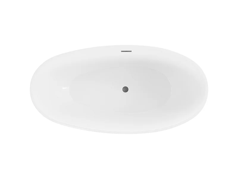 Mexen Bilbao freestanding bathtub 180 x 90 cm, white, gun gray brushed overflow - 51311809000-66