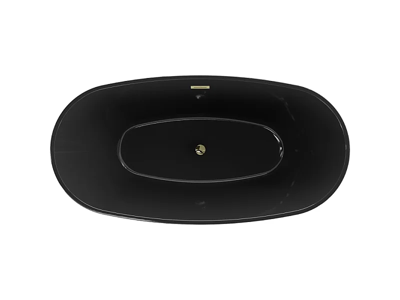 Mexen Eris baignoire autoportante 170 x 80 cm, noire, trop-plein doré - 53441708070-50