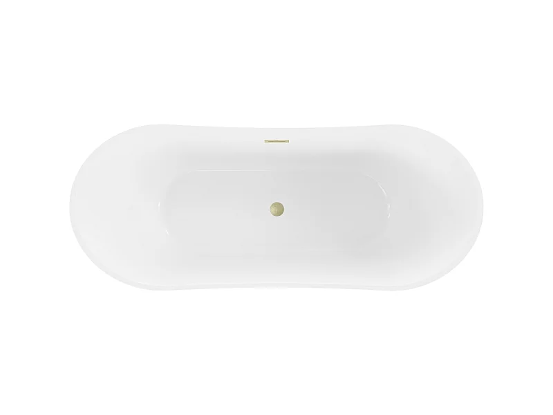 Mexen Celia freistehende Badewanne 170 x 75 cm, weiß/schwarz, Überlauf gold gebürstet - 52331707575-55