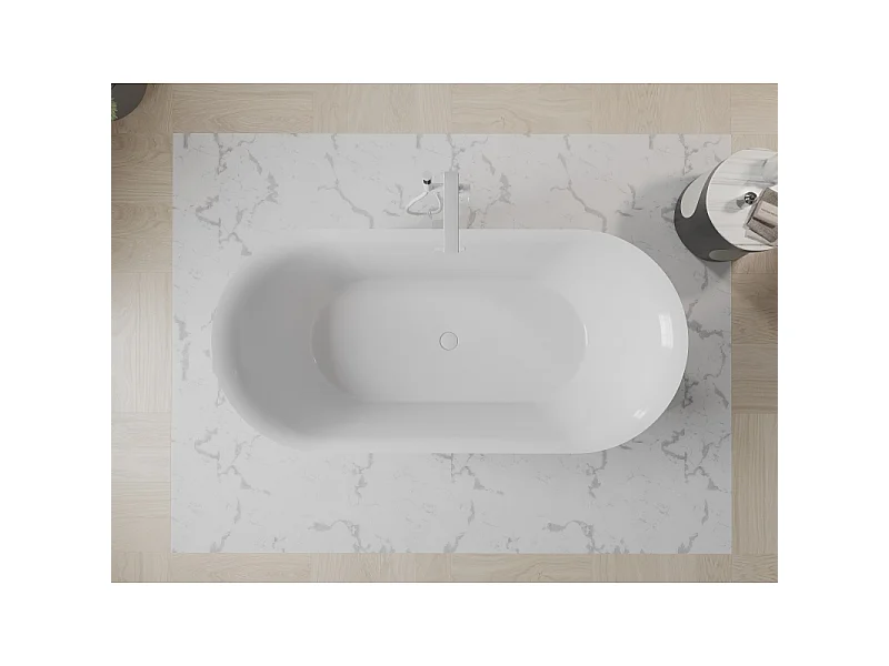 Mexen Roxy Free-standing Bathtub 67 x 31 in, White/Black, White Overflow - 51201708075-20