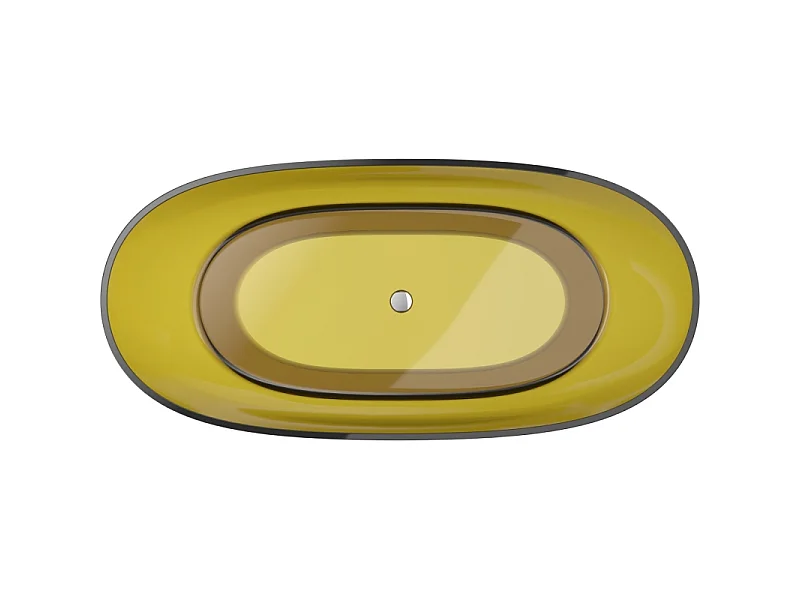 Mexen Pure honing vrijstaande transparante badkuip 170 x 80 cm, chroom stop - 58071708015