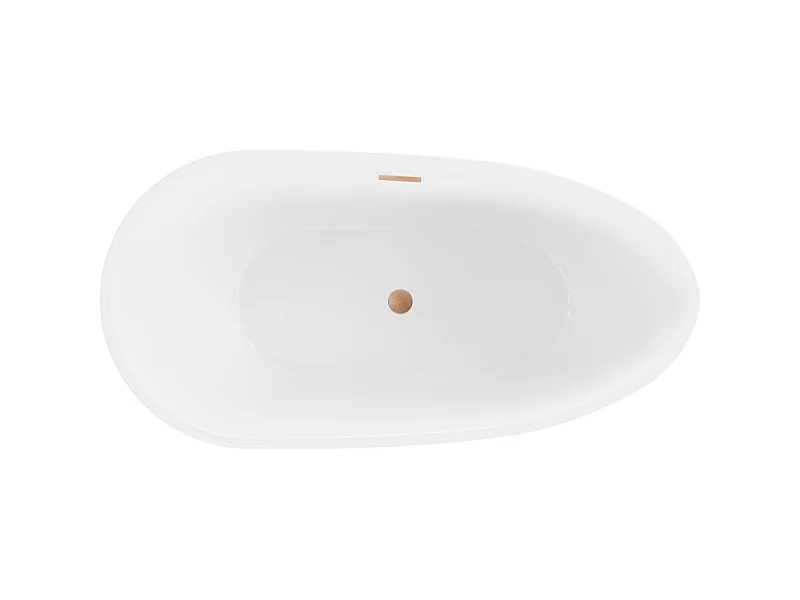 Mexen Eos freistehende Badewanne 170 x 75 cm, weiß, Überlauf gebürstetes Kupfer - 52471707500-65