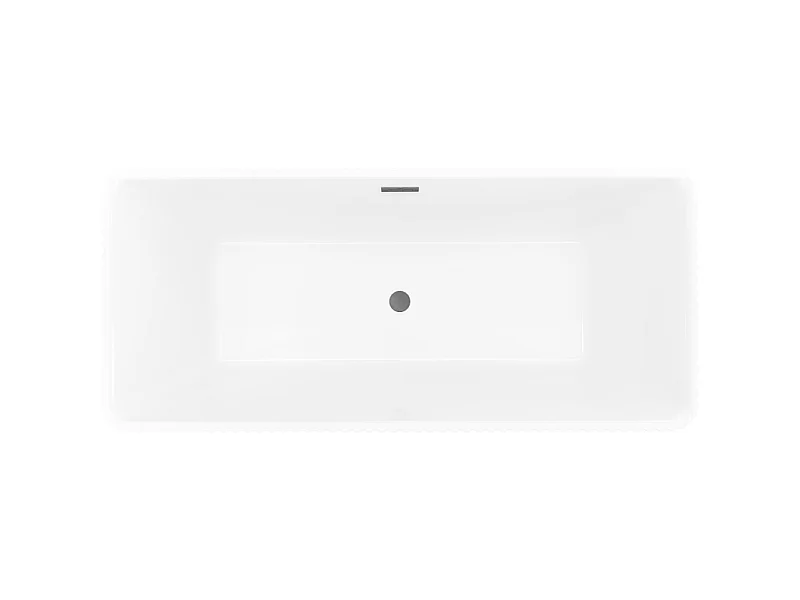Mexen Nila baignoire autoportante rainurée 170 x 75 cm, blanc/noir, trop-plein gun gray brossé - 52841708075-66