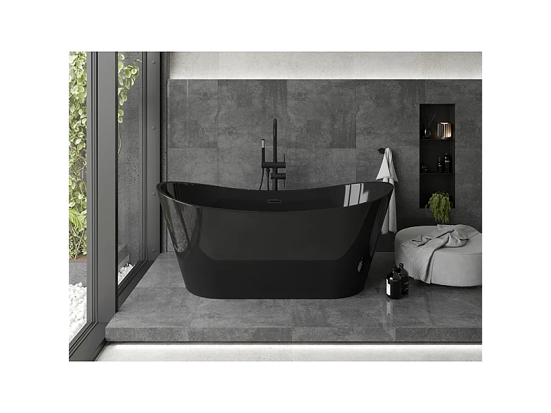 Mexen Montana baignoire autoportante 170 x 80 cm, noire, trop-plein noir - 52011708070-70