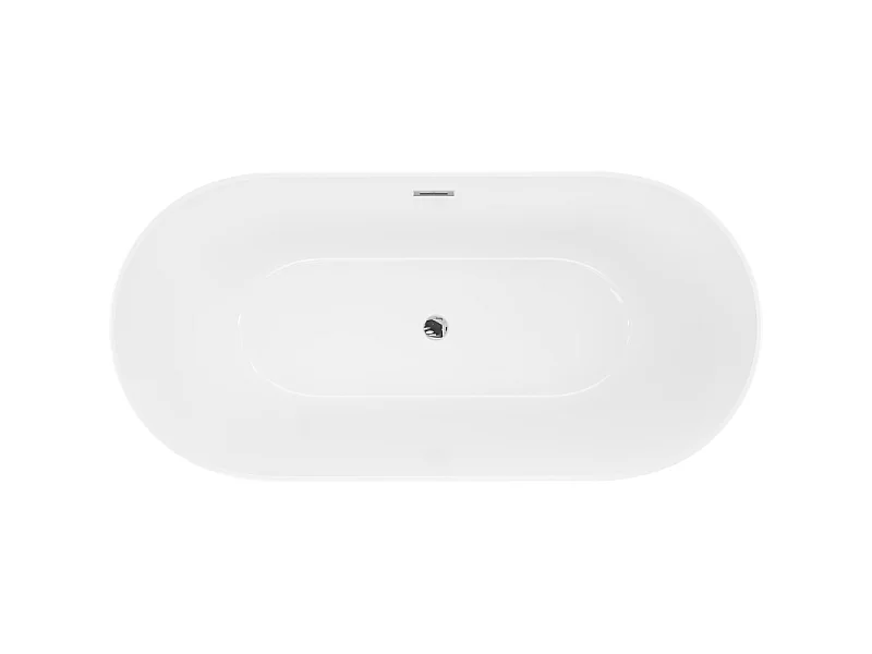 Mexen Luna Slim fritstående badekar 170 x 75 cm, hvid, krom overløb - 52041707500-01