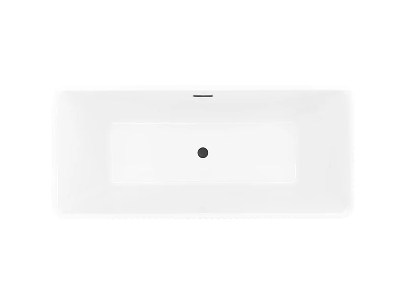 Mexen Nila vrijstaande geribbelde badkuip 170 x 75 cm, wit, zwarte overloop - 52841708000-70