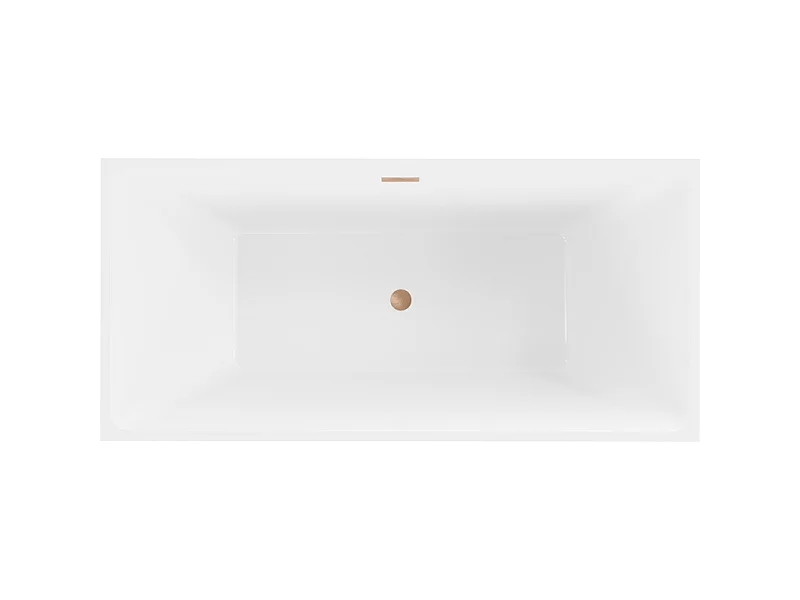 Mexen Nita baignoire autoportante 170 x 80 cm, blanche, trop-plein en cuivre brossé - 52091708000-65
