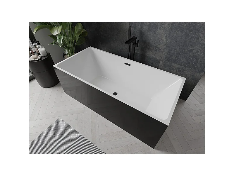 Mexen Nita freestanding bathtub 170 x 80 cm, white/black, black overflow - 52091708075-70