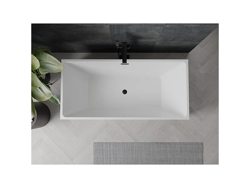 Mexen Nita freestanding bathtub 170 x 80 cm, white/black, black overflow - 52091708075-70