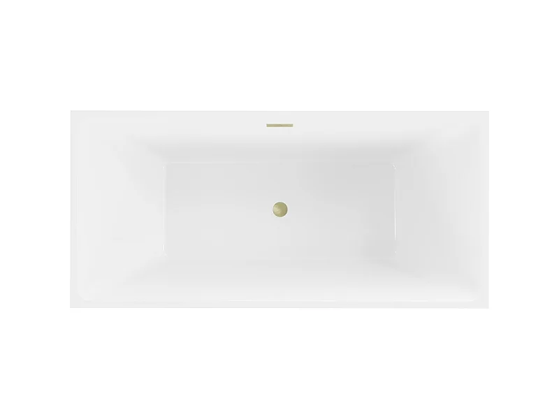 Mexen Nita freestanding bathtub 67 x 31 inches, white/black, brushed gold drain - 52091708075-55