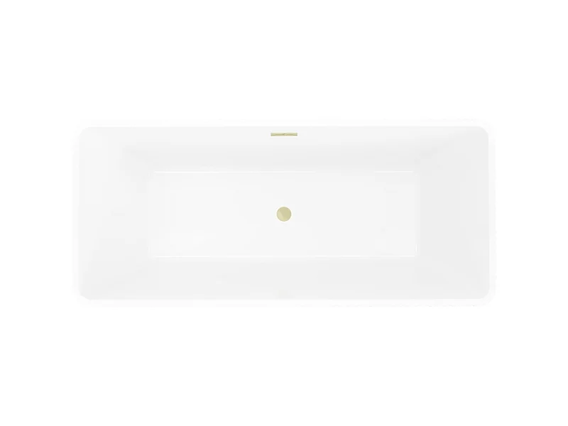 Mexen Tava vrijstaande gegolfde badkuip 170 x 75 cm, wit, gouden geborstelde overloop - 52851707500-55
