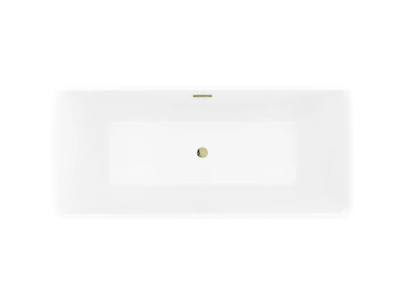 Mexen Nila vrijstaande gegroefde badkuip 170 x 75 cm, wit, overloop goud - 52841708000-50