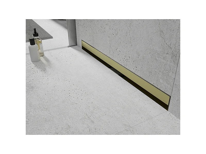 Mexen Flat Wall linear wall drain 2-in-1 110 cm, brushed gold - 1A30110