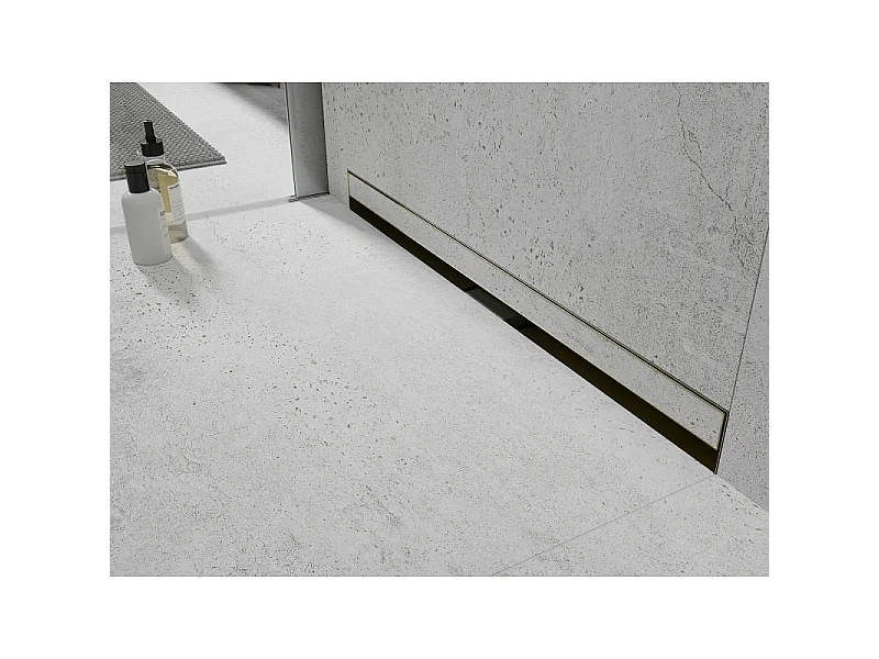 Mexen Flat Wall linear wall drain 2-in-1 110 cm, brushed gold - 1A30110