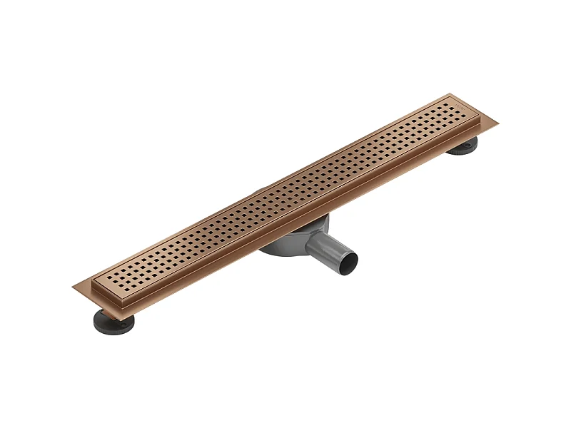 Mexen Flat 360° M08 draaibare douchegoot 50 cm, geborsteld koper - 1C25050-40