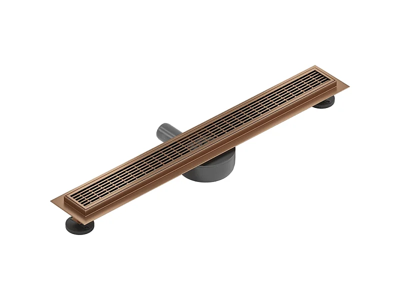 Mexen Flat 360° M33 Rotating Linear Drain 60 cm, Brushed Copper - 1C33060-40