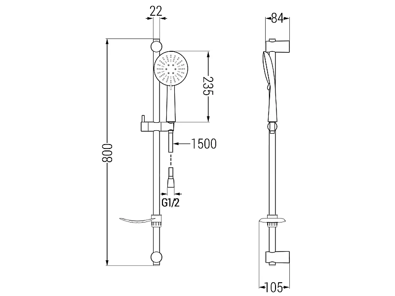 Mexen DF67 ensemble de douche coulissant, chromé - 785674582-00