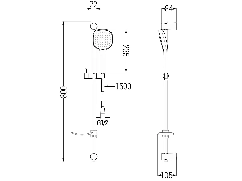 Mexen DF33 ensemble de douche coulissant, chromé - 785334582-00