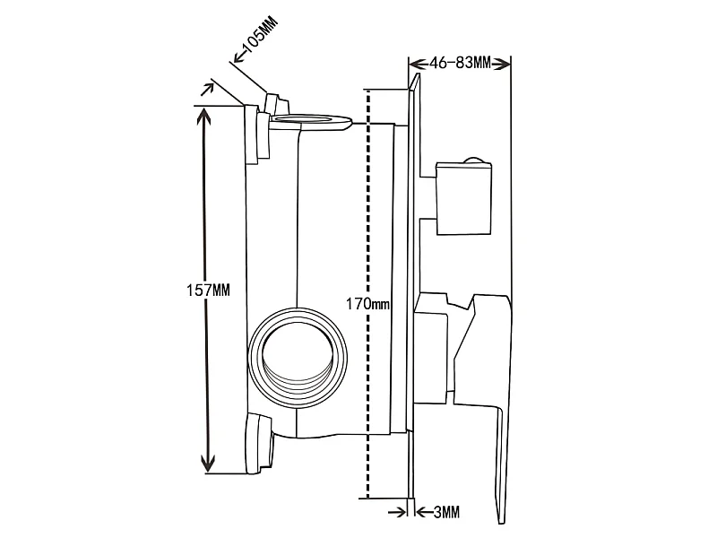 Mexen Uno DR62 concealed shower set, chrome - 71435DR62-00