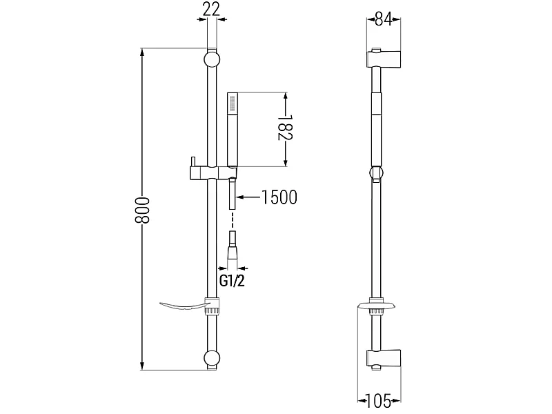 Mexen DF70 adjustable shower set, chrome - 785704582-00