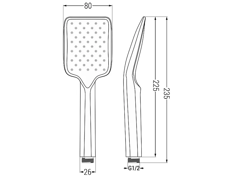 Mexen Uno DR62 ensemble de douche encastré, doré - 71435DR62-50