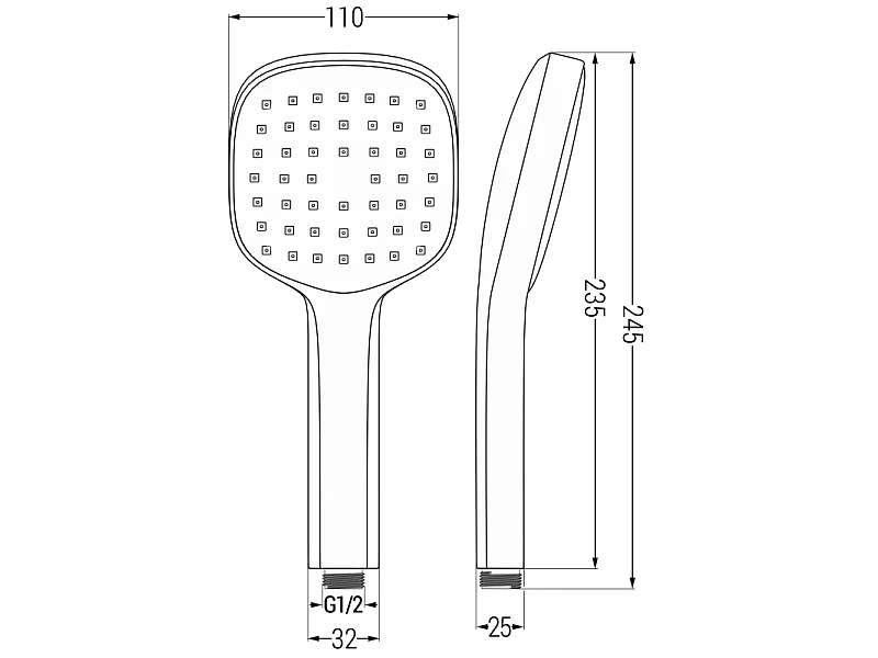 Mexen Uno DR33 built-in shower set, chrome - 71435DR33-00