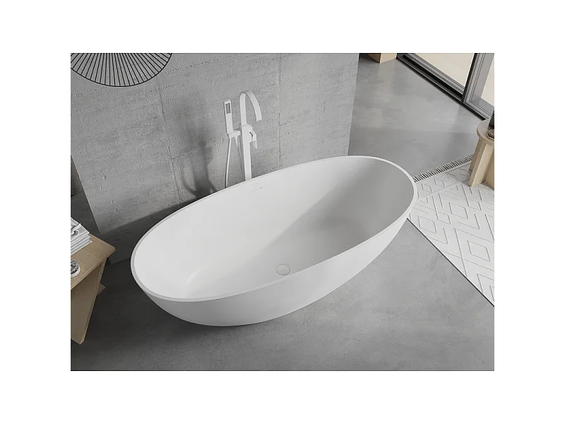 Mexen Bari baignoire autoportante en conglomérat 165 x 75 cm, blanc mat - 57221657500