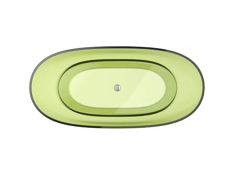 Mexen Pure lime vrijstaande transparante badkuip 170 x 80 cm, chromen afvoerplug - 58071708012