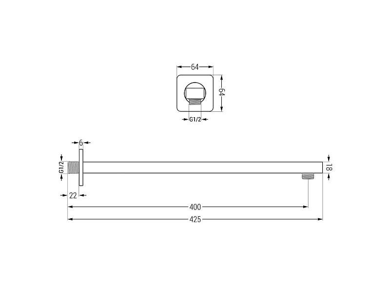 Mexen Uno DR02 concealed shower set, chrome - 71435DR02-00