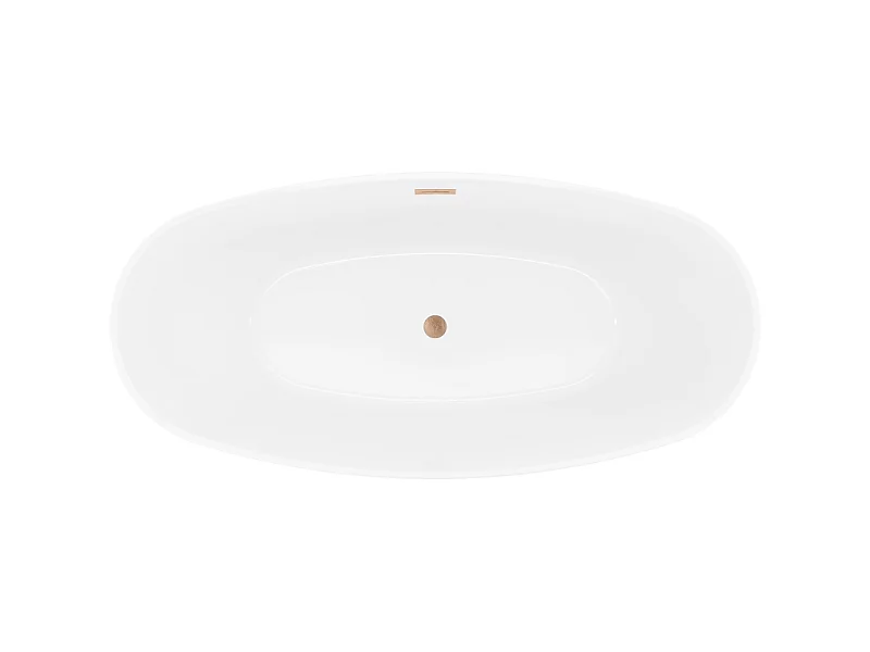 Mexen Lira vrijstaande badkuip patroon 170 x 80 cm, wit, overloop geborsteld koper - 52831708000-65