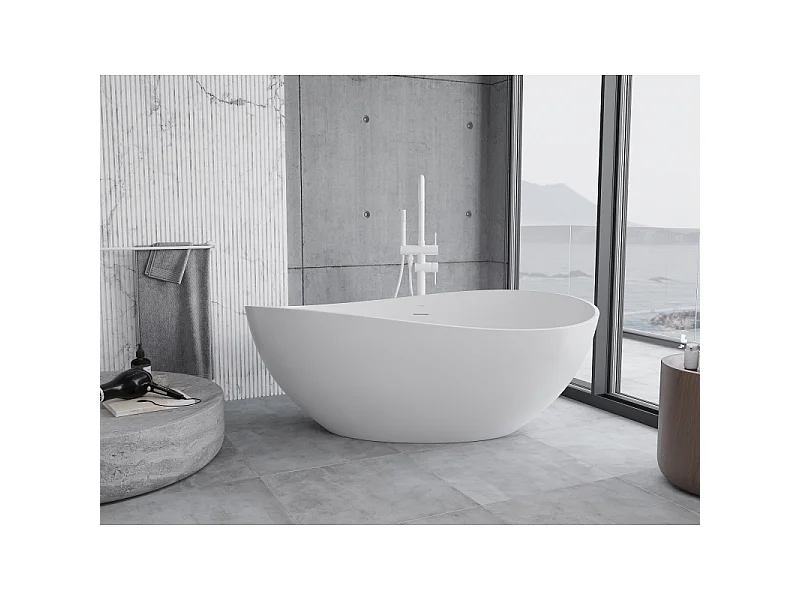 Mexen Parma vrijstaande badkuip van conglomerate 160 x 95 cm, witte mat - 57231609500