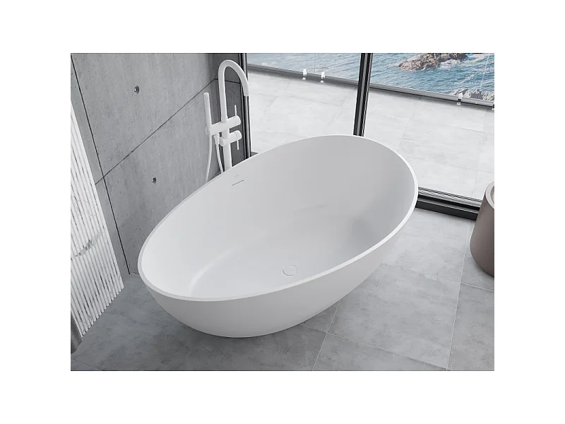 Mexen Parma vrijstaande badkuip van conglomerate 160 x 95 cm, witte mat - 57231609500