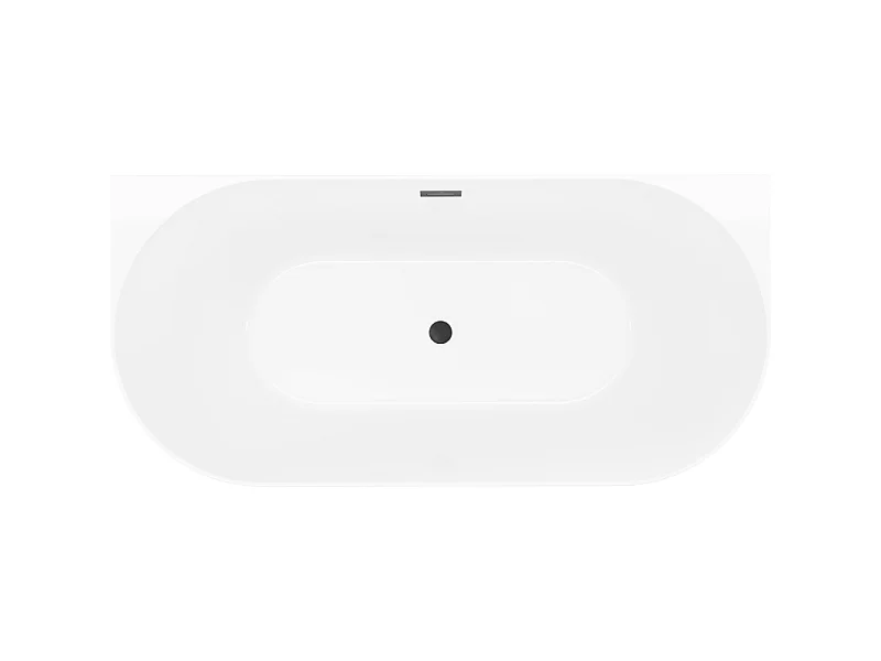 Mexen Oval Slim wanna wolnostojąca przyścienna 170 x 80 cm, biała/szara, przelew czarny - 52661708062-70