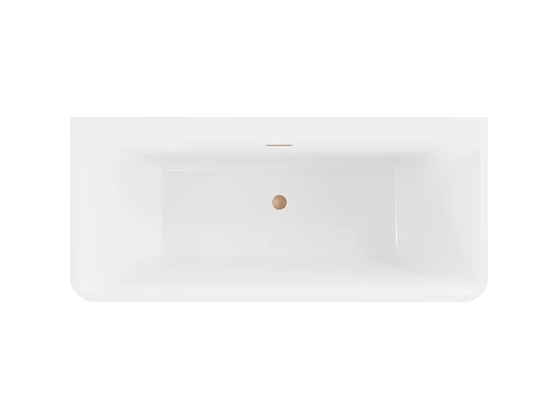 Mexen Volta freestanding wall bathtub 67 x 29.5 in, white, brushed copper overflow - 51131707500-65